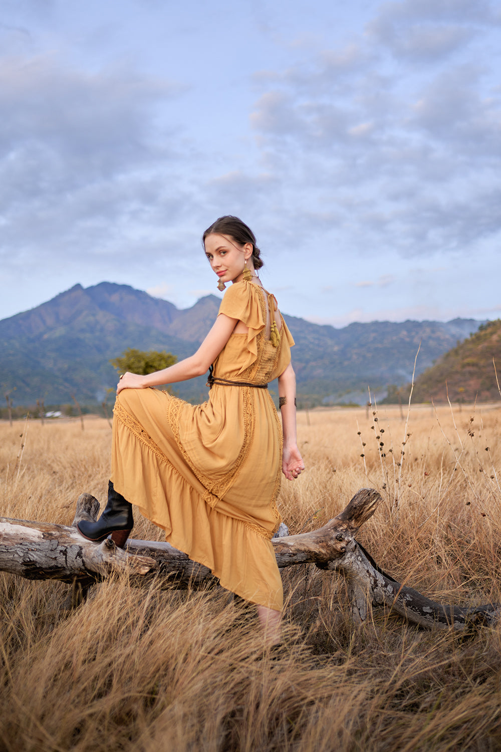 Rosalie Dress - Saffron Gold - The Fields of Gold by Tulle and Batiste