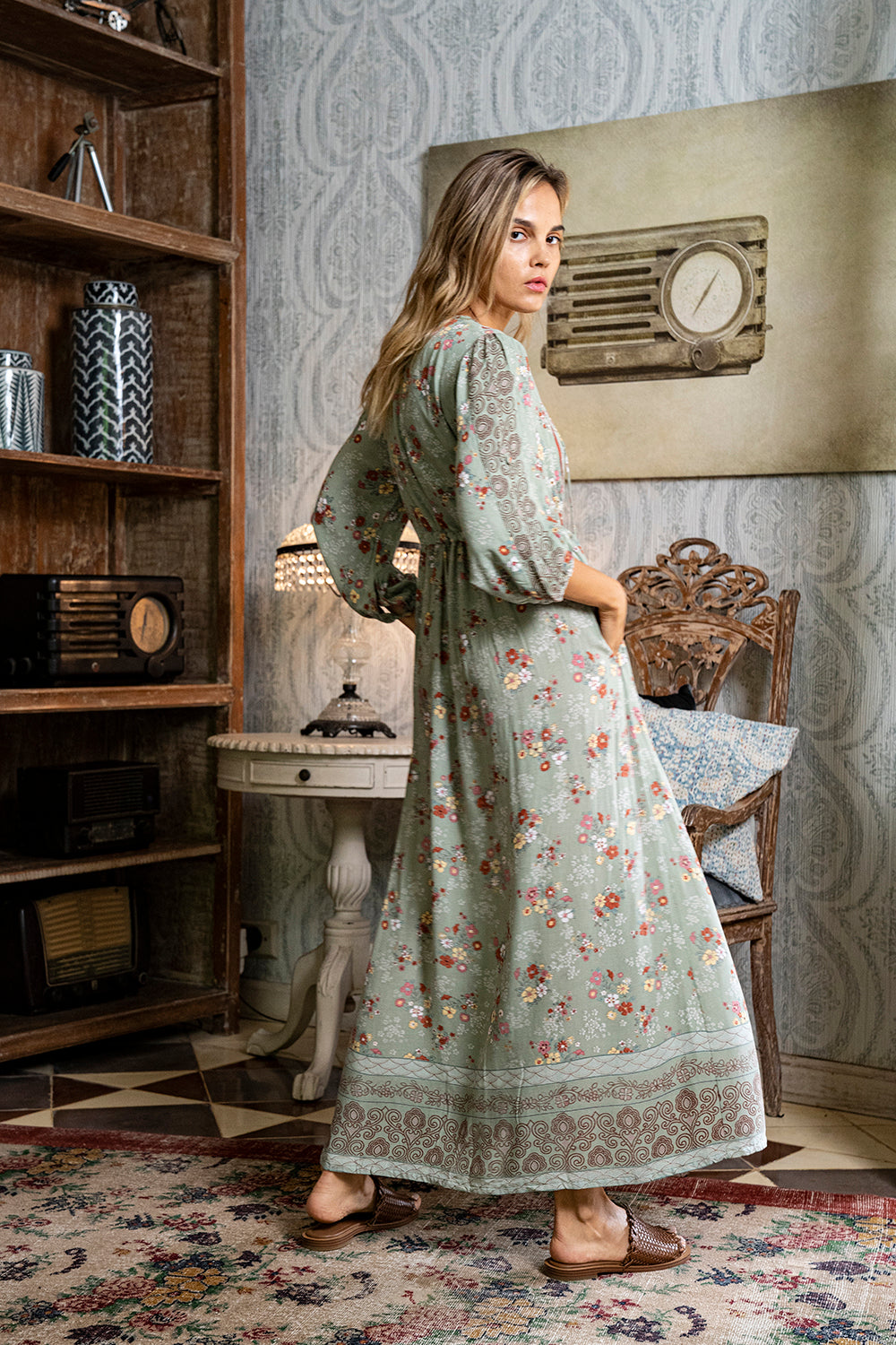 Roseanne Boho Dress - Sage - Daydreamer by Tulle and Batiste