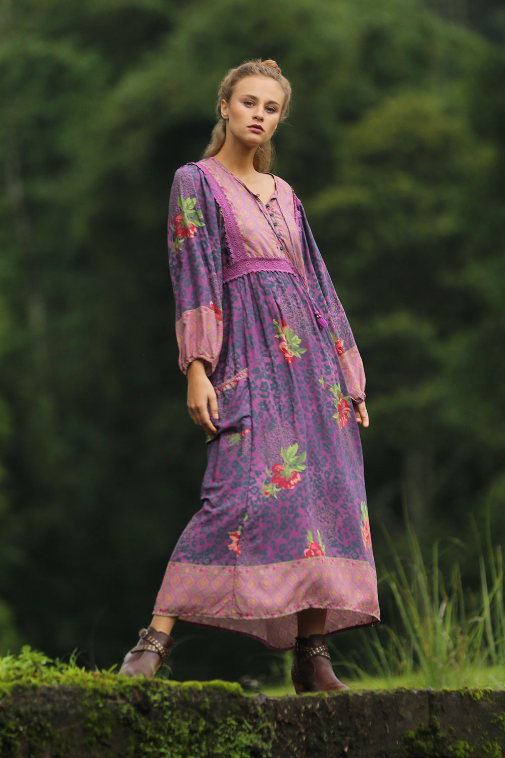 Sahara Midi Dress Purple Potion