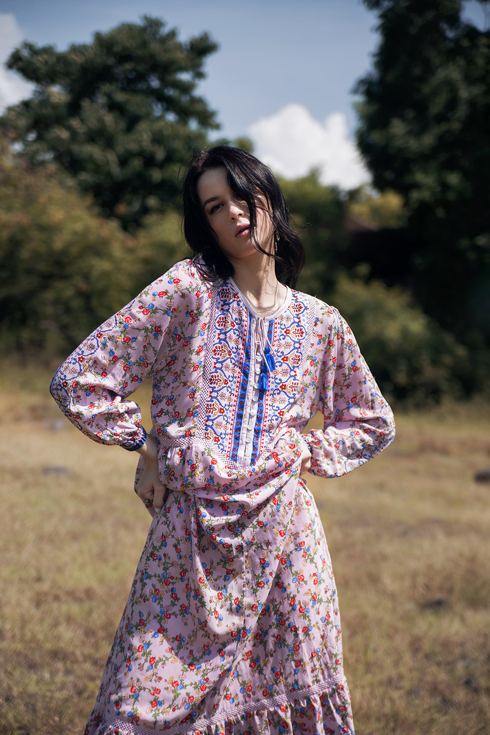 Sharon Boho Dress - Dawn Pink
