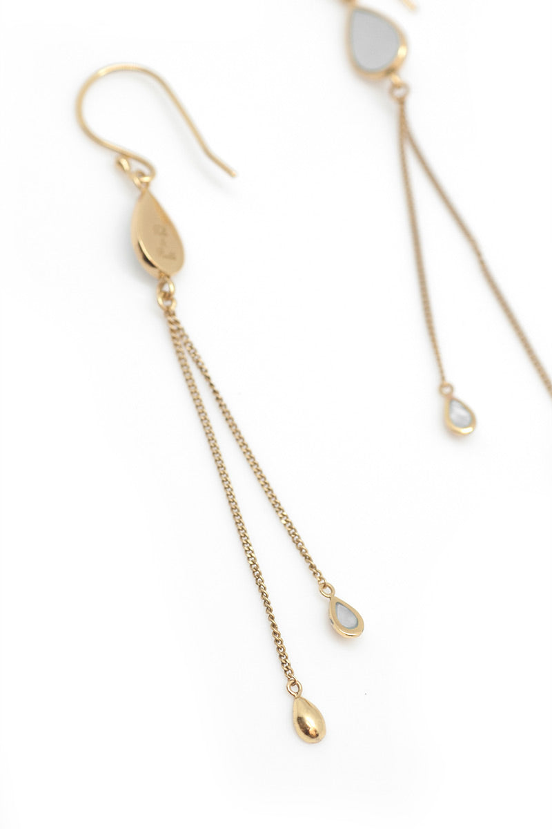 The Teardrops Earrings - Natural - Tulle and Batiste