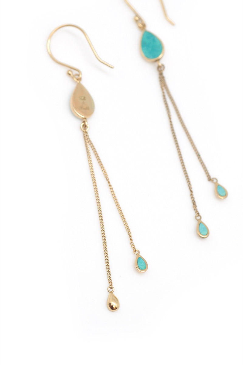 The Teardrops Earrings - Turquoise - Tulle and Batiste