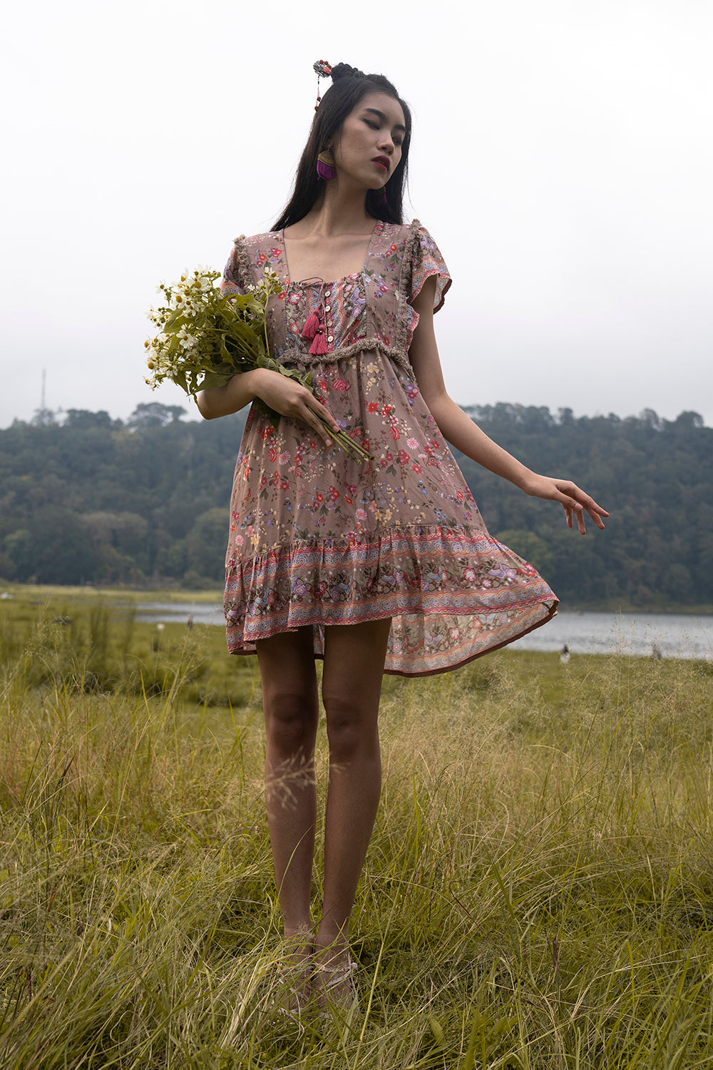 Tian Mini Dress - Tulle and Batiste