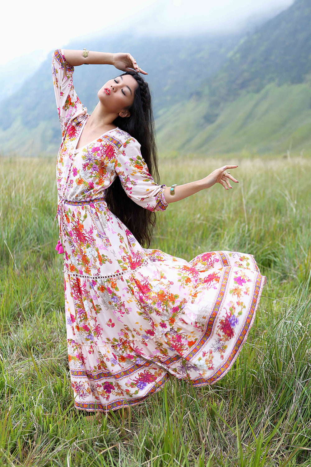 Amara Maxi Dress - Primrose Pink - Tulle and Batiste