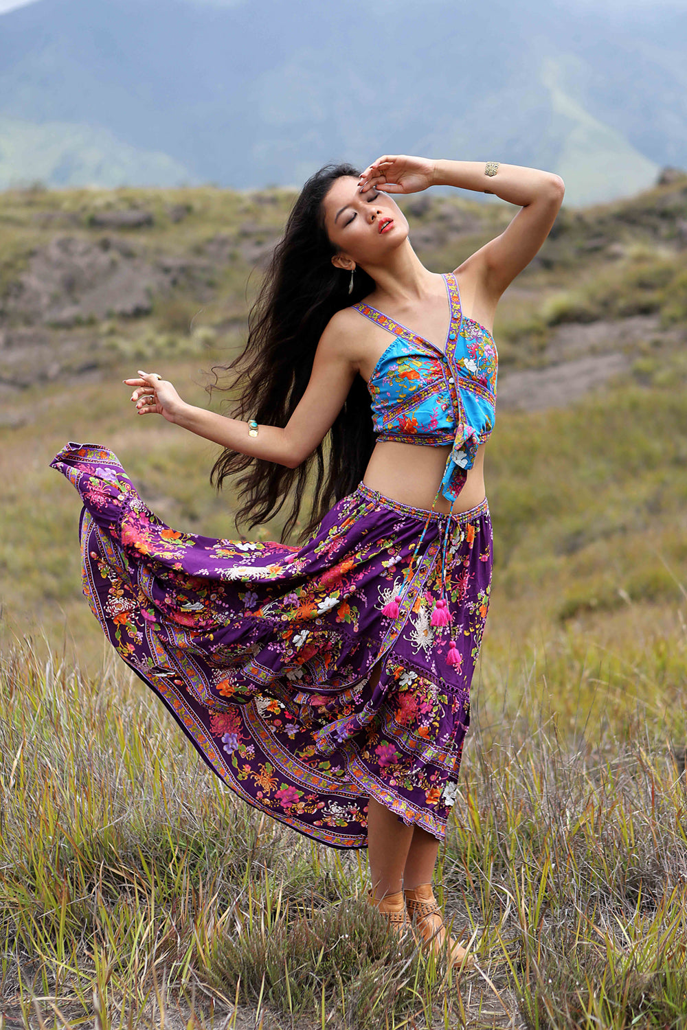 Delila Maxi Skirt - Plum - Tulle and Batiste