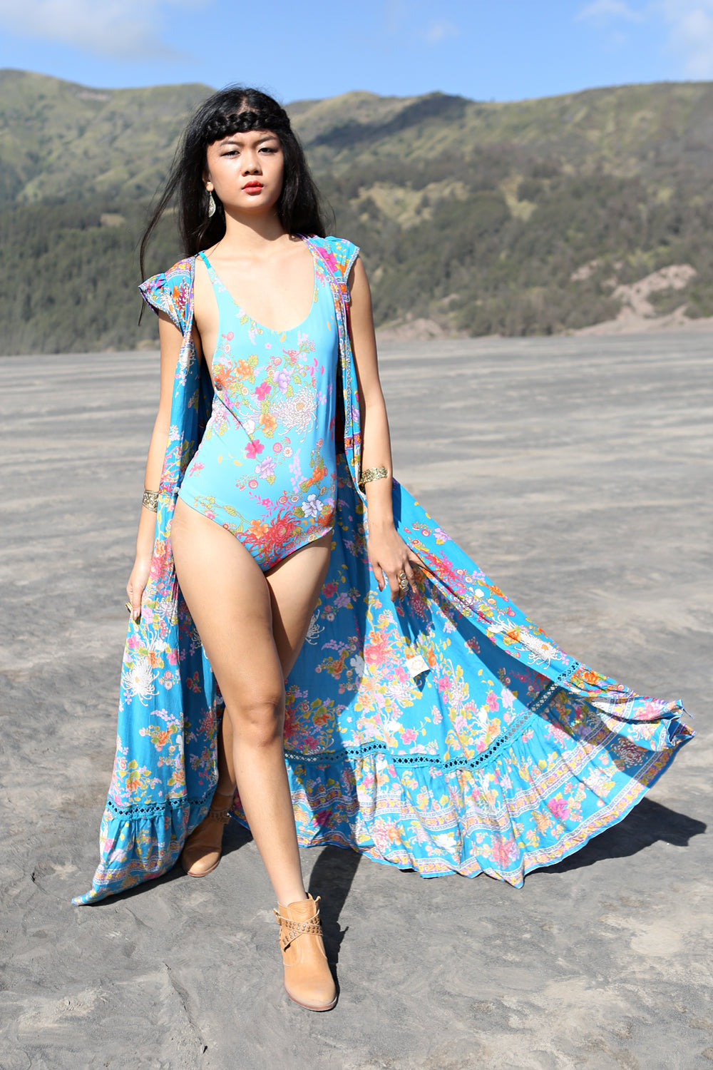 Dahlia One Piece - Blue Jewel - Tulle and Batiste