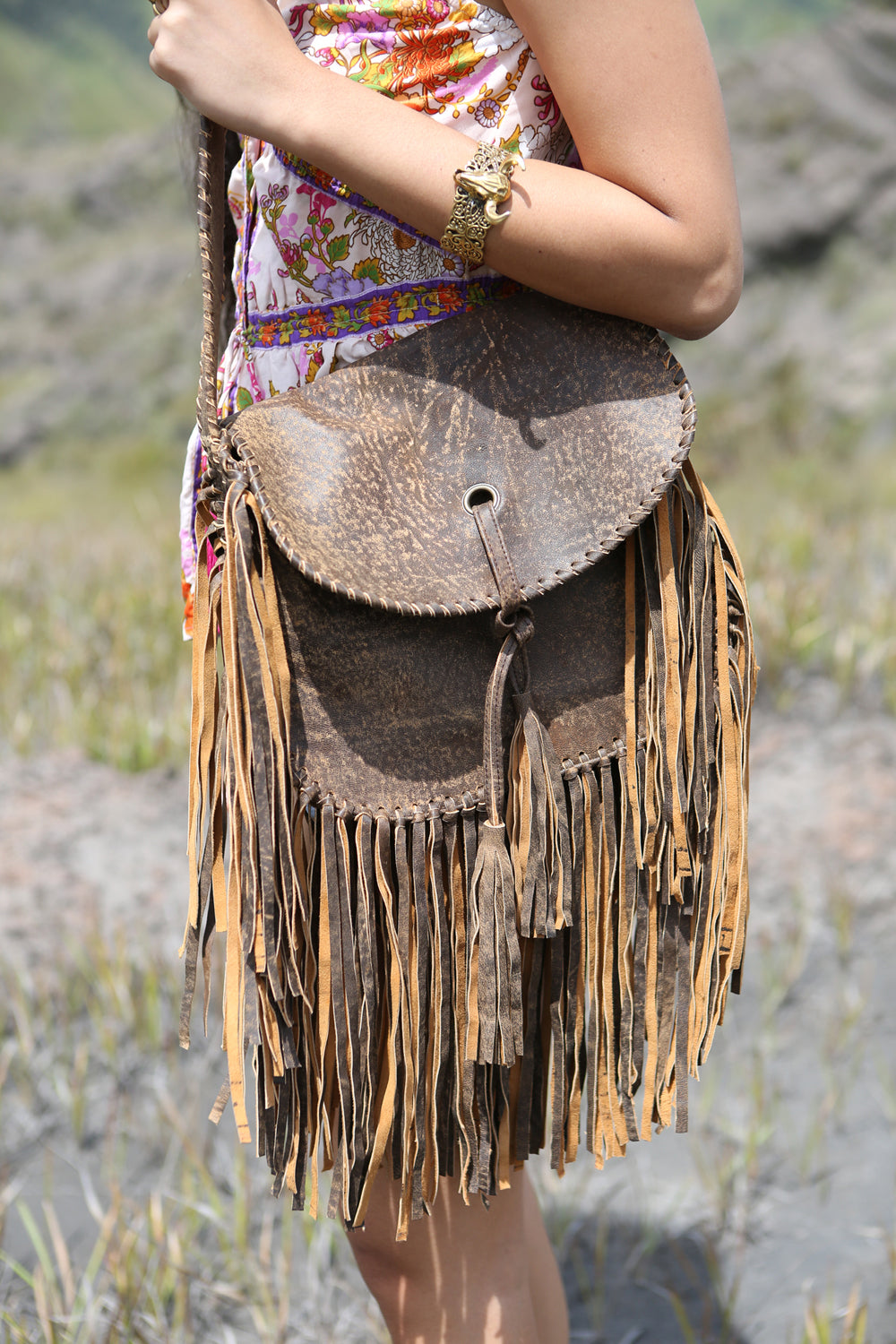 Delila Tassel Bag - Antique Brown - Tulle and Batiste