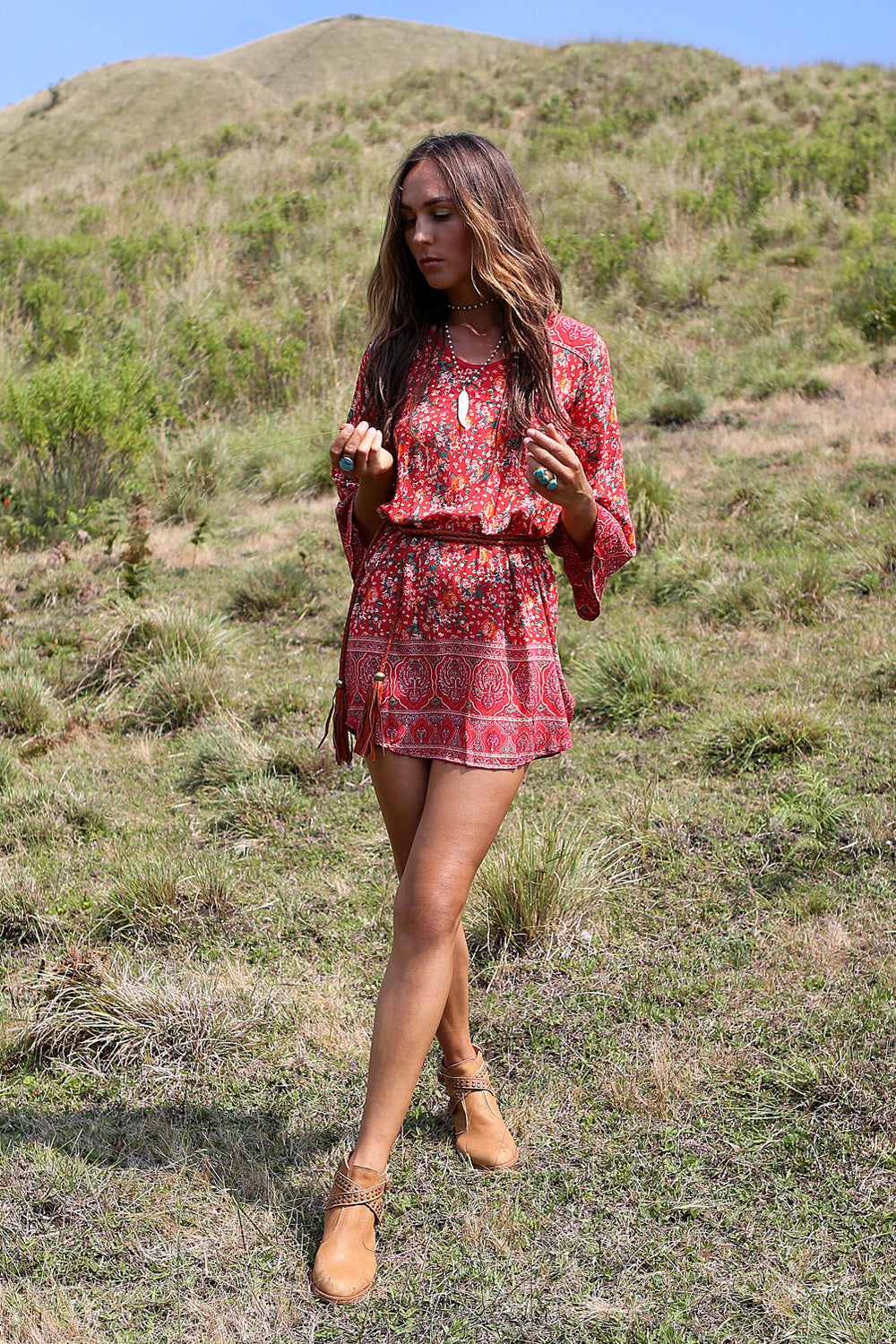 Jamawar Rose Backless Mini Dress - Tulle and Batiste