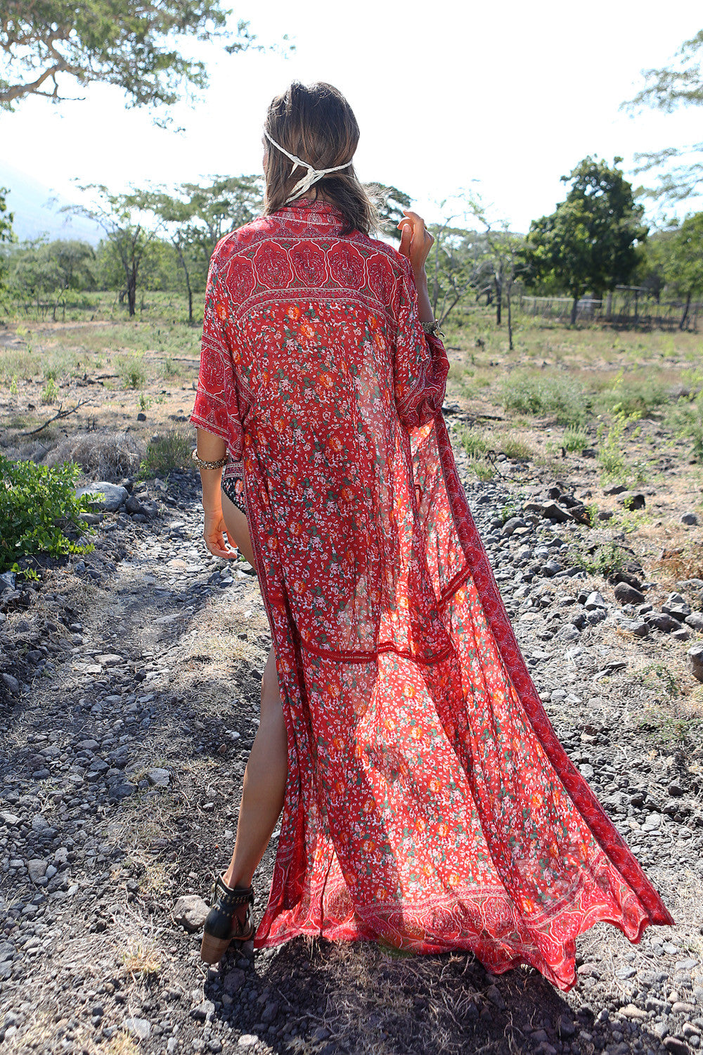 Jamawar Rose Kimono - Tulle and Batiste
