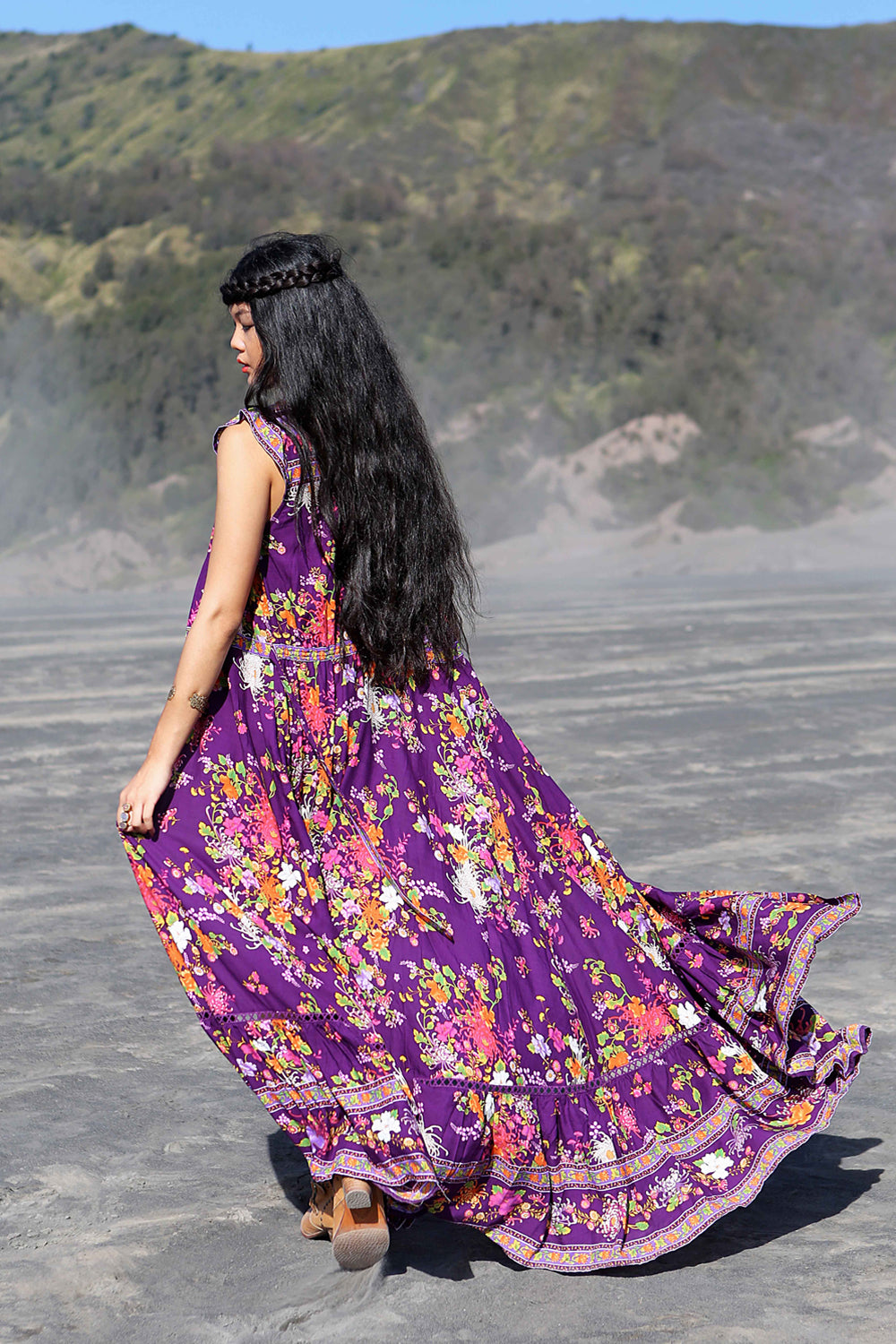 Lola Wrap Maxi Dress - Plum - Tulle and Batiste