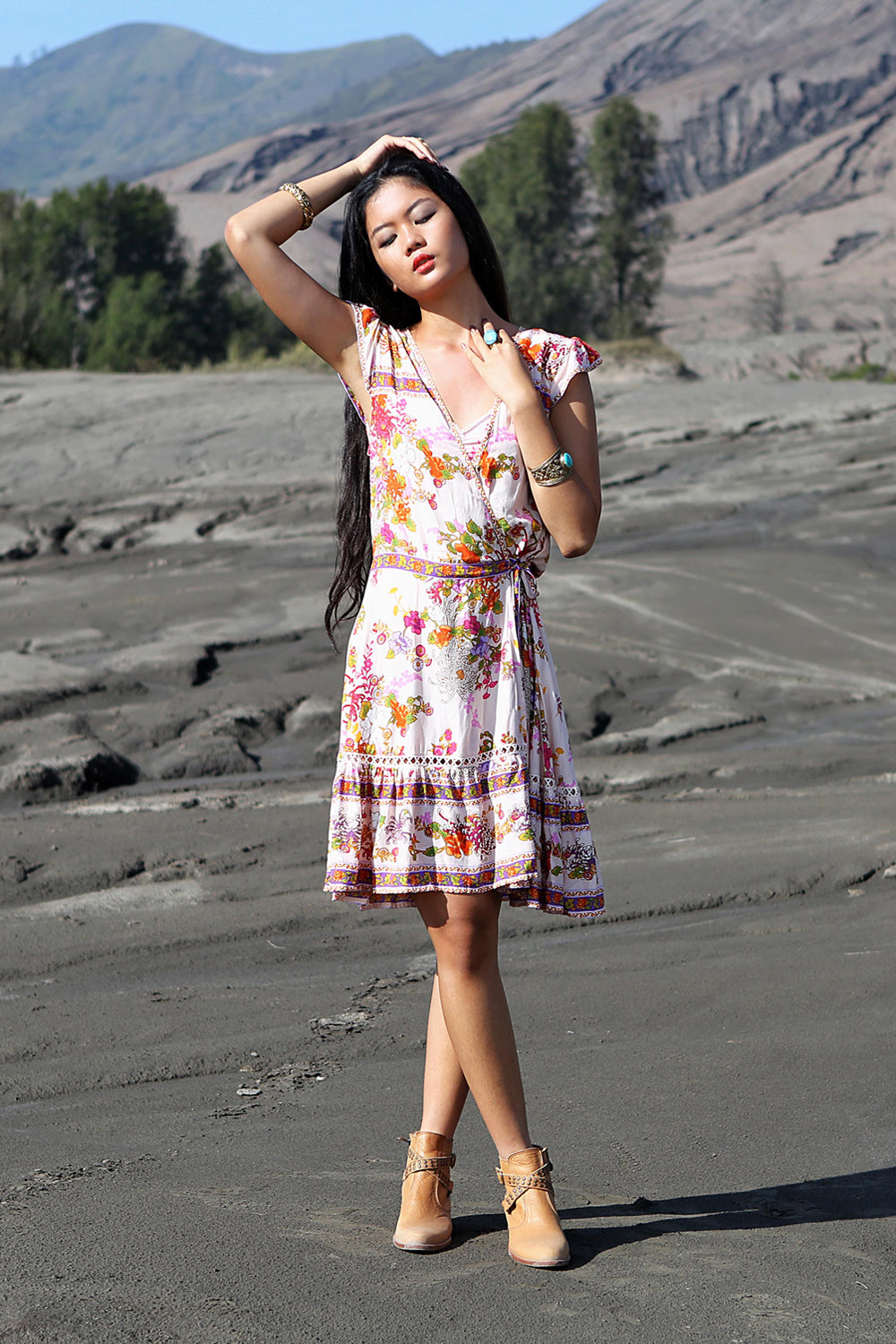 Lola Wrap Mini Dress - Primrose Pink - Tulle and Batiste