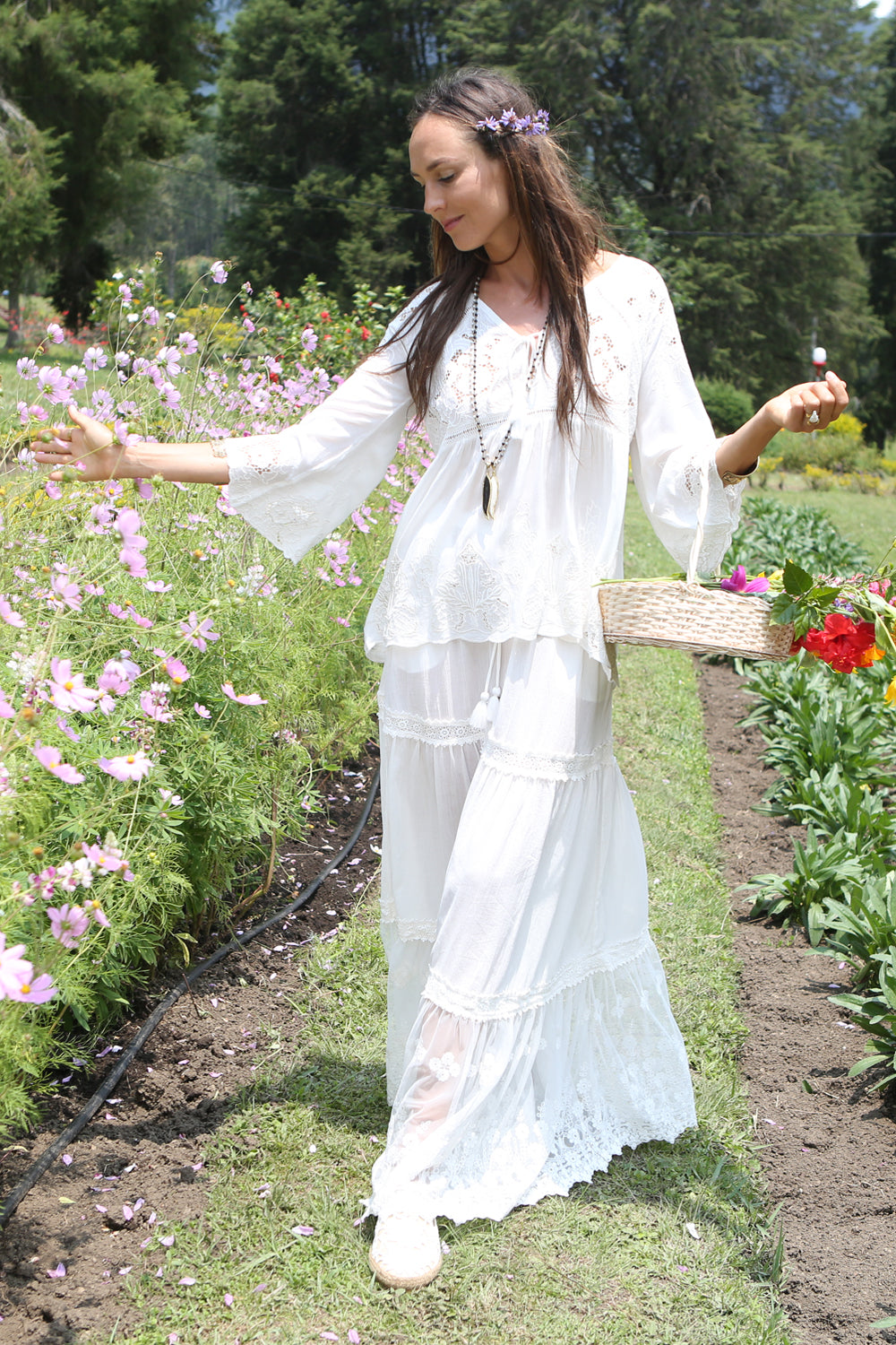 Willow Embroidery Blouse - Tulle and Batiste