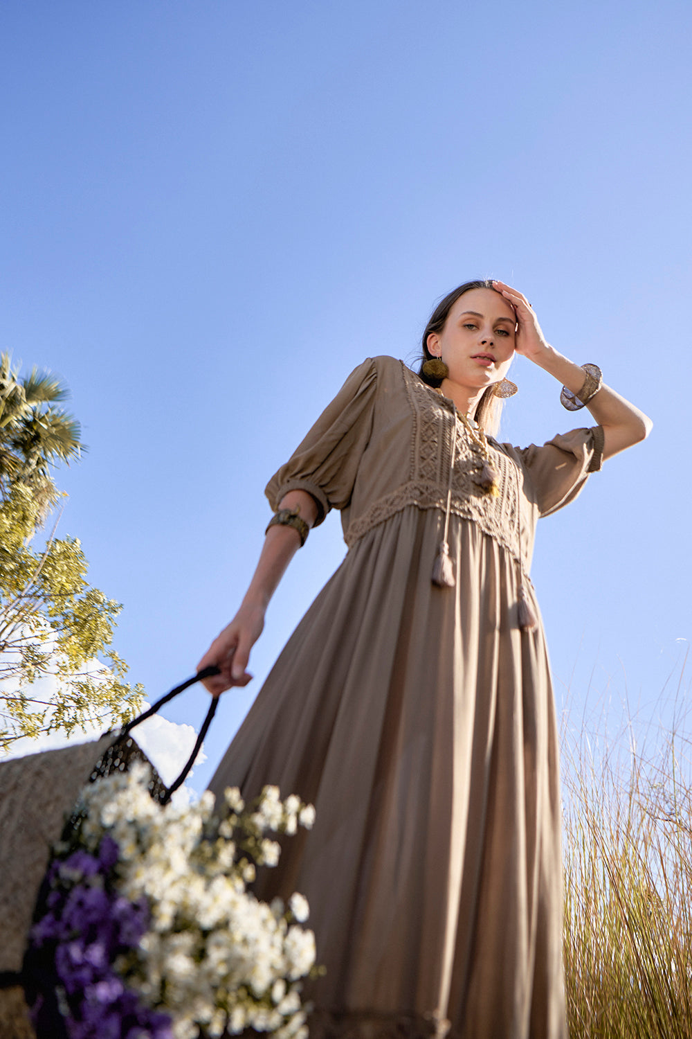 Vivianne Boho Dress - Desert Sand - The Fields of Gold by Tulle and Batiste