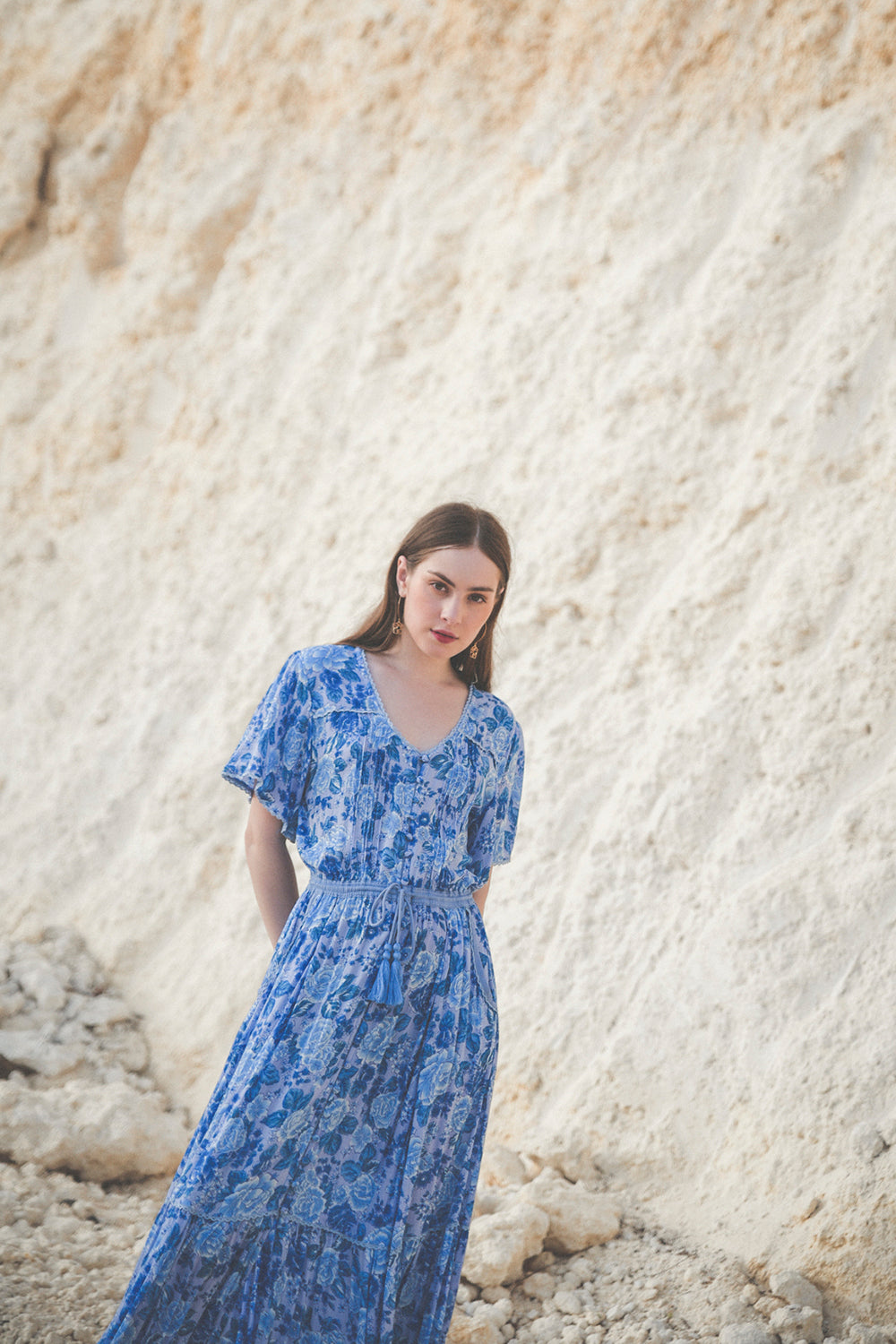 Alba Maxi Dress - Ibiza Blue - Peony by Tulle and Batiste - Ethical Slow Fashion - Free Shipping - Easy Returns