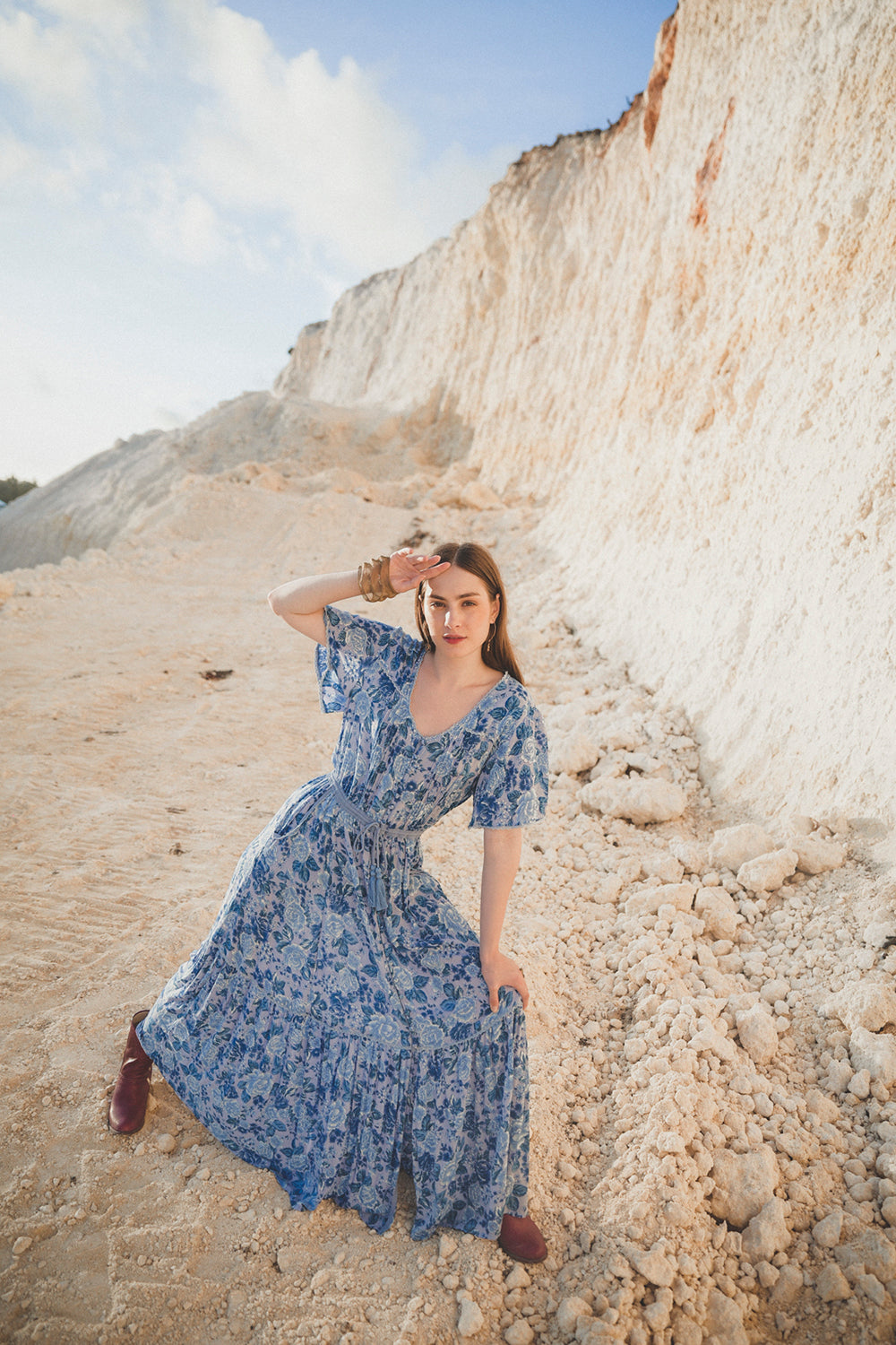 Alba Maxi Dress - Ibiza Blue - Peony by Tulle and Batiste - Ethical Slow Fashion - Free Shipping - Easy Returns