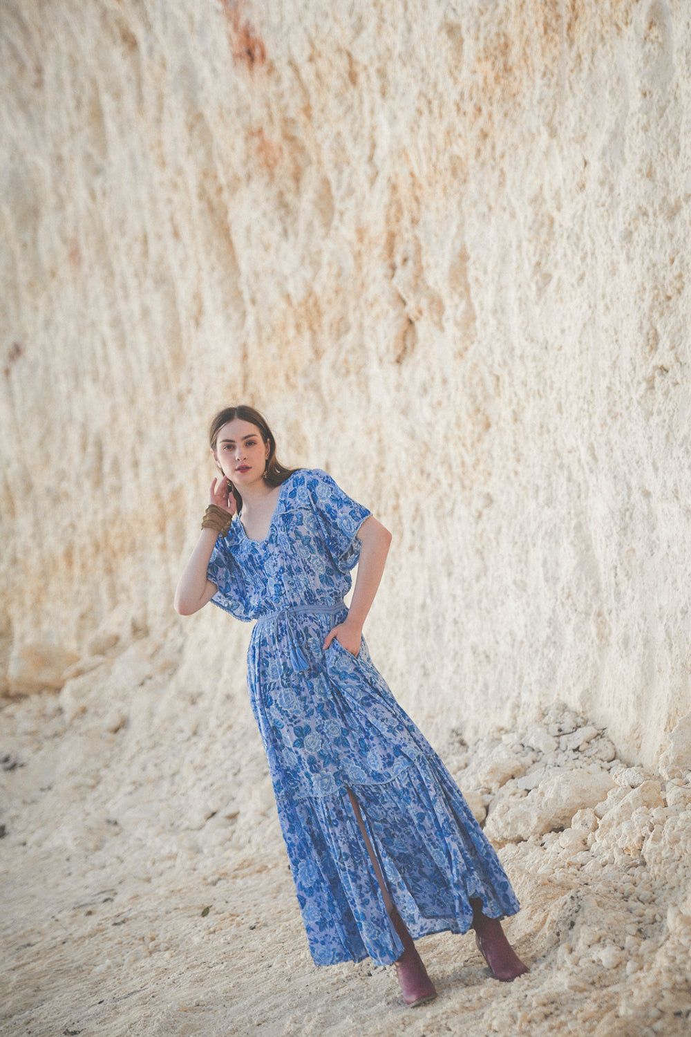 Alba Maxi Dress - Ibiza Blue - Peony by Tulle and Batiste - Ethical Slow Fashion - Free Shipping - Easy Returns
