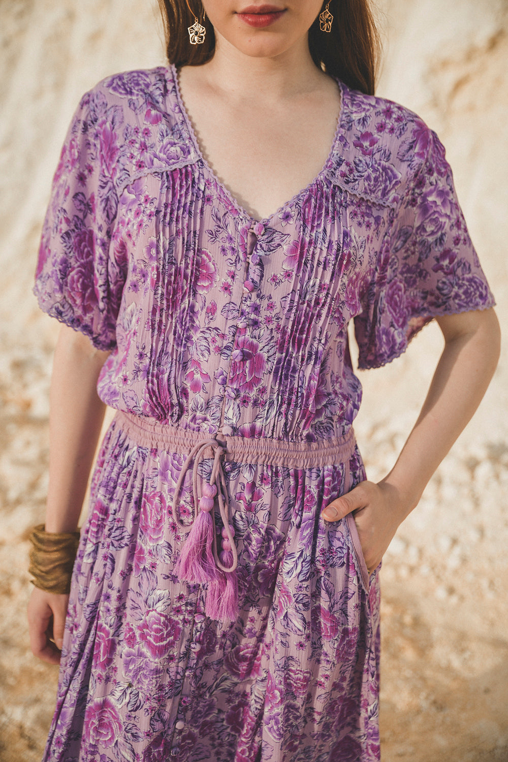 Alba Maxi Dress - Violet - Peony by Tulle and Batiste - Ethical Slow Fashion - Free Shipping - Easy Returns