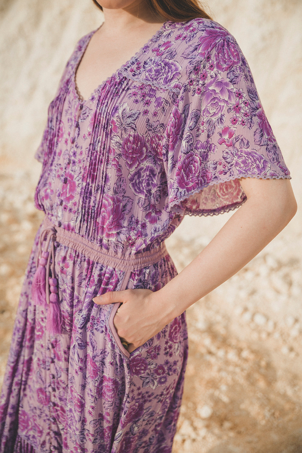 Alba Maxi Dress - Violet - Peony by Tulle and Batiste - Ethical Slow Fashion - Free Shipping - Easy Returns