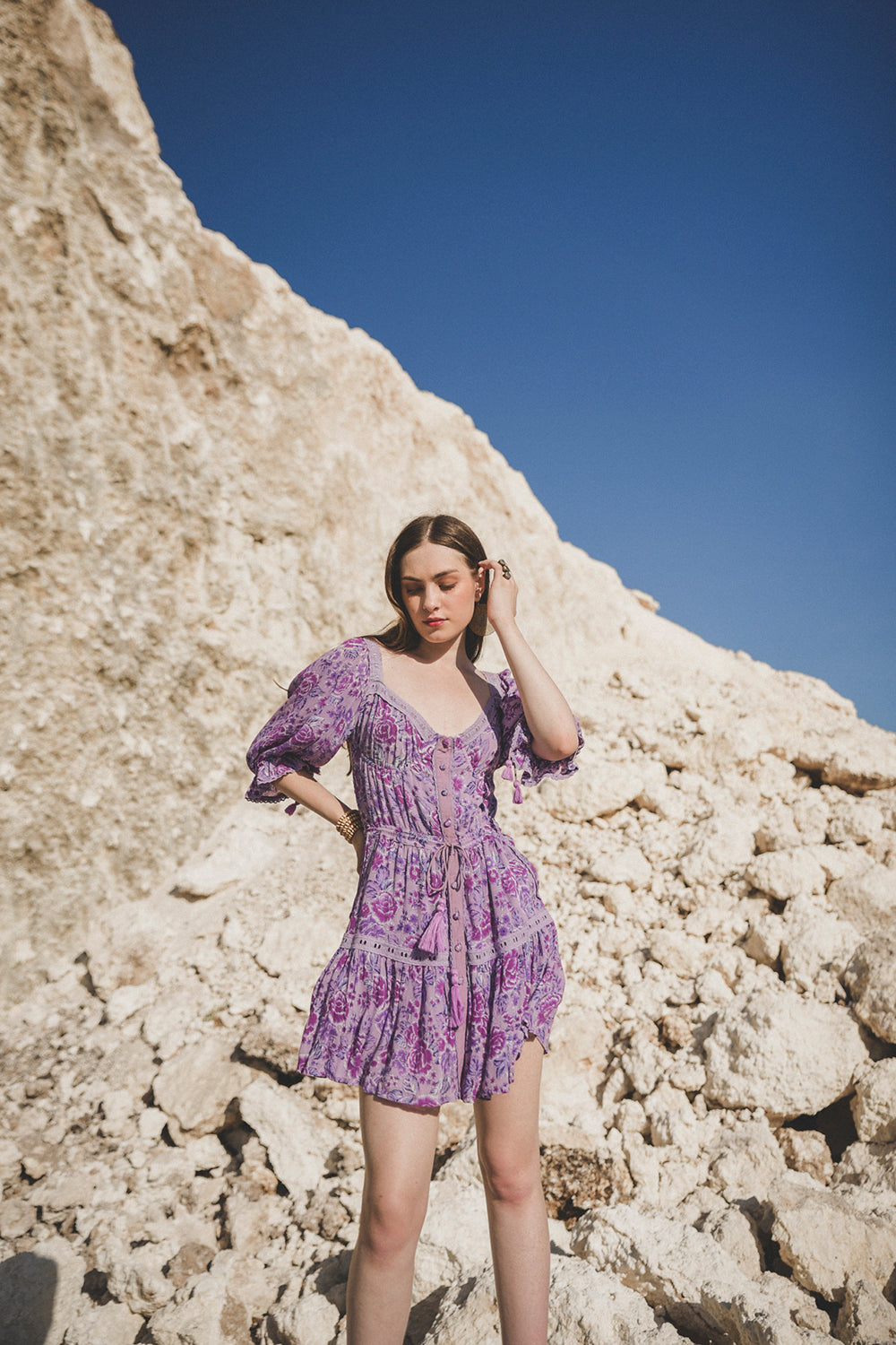 Alma Mini Dress - Violet - Peony by Tulle and Batiste - Ethical Slow Fashion - Free Shipping - Easy Returns