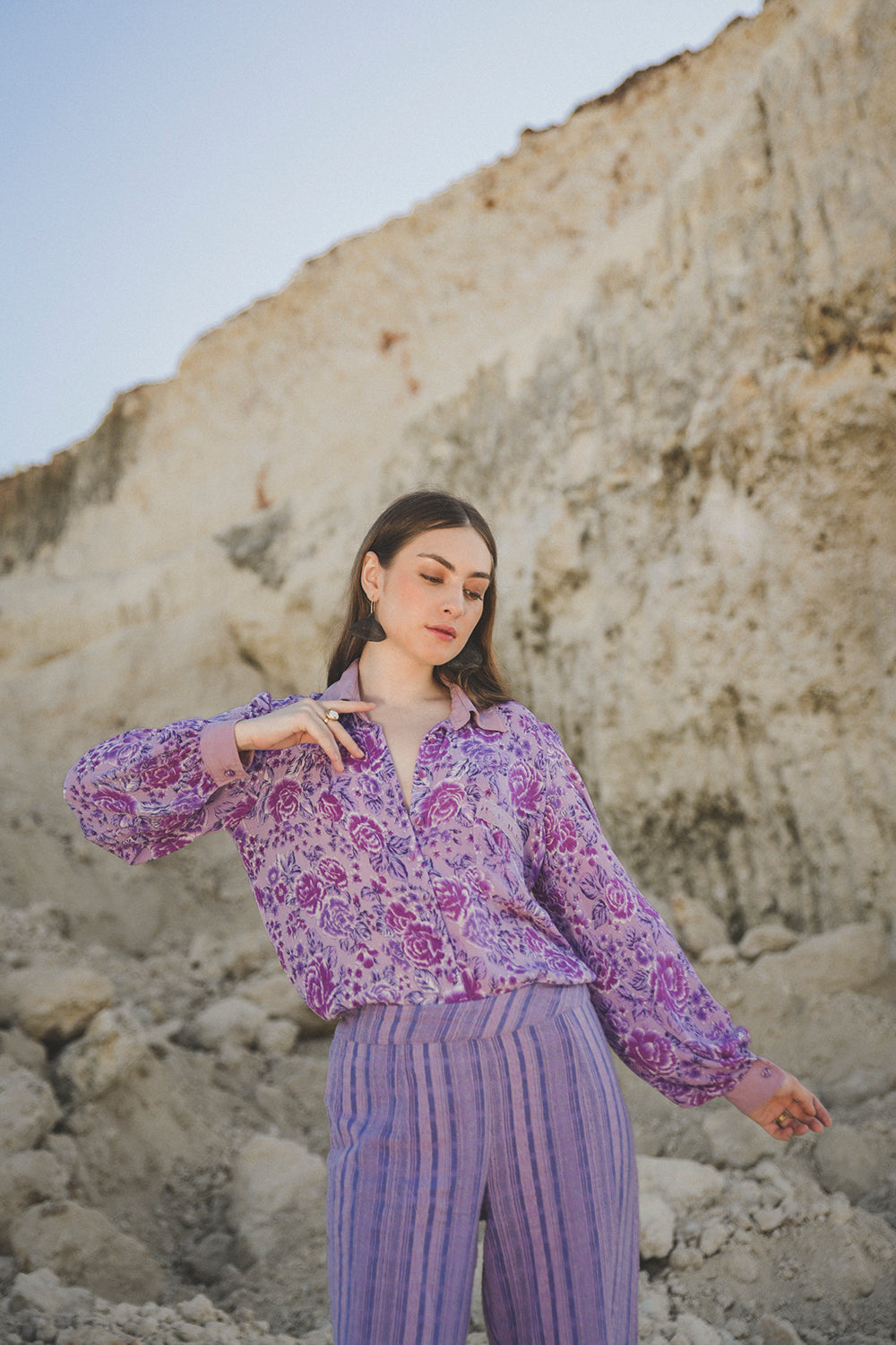 Ayana Blouse - Violet - Peony by Tulle and Batiste - Ethical Slow Fashion - Free Shipping - Easy Returns