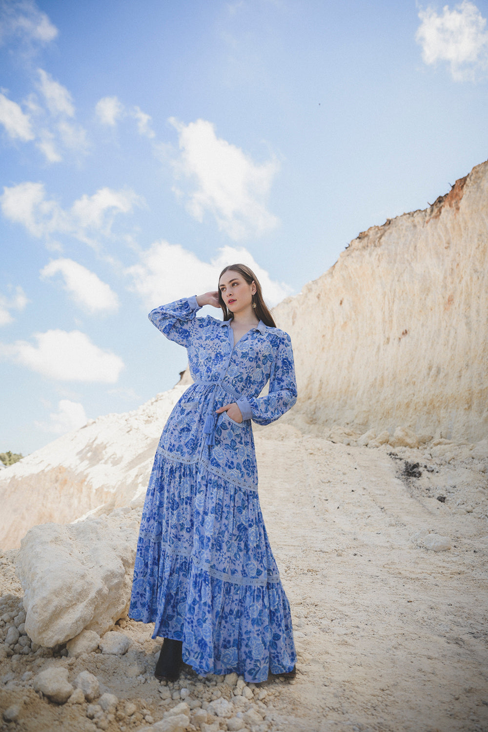 Ayana Maxi Dress - Ibiza Blue - Peony by Tulle and Batiste - Ethical Slow Fashion - Free Shipping - Easy Returns