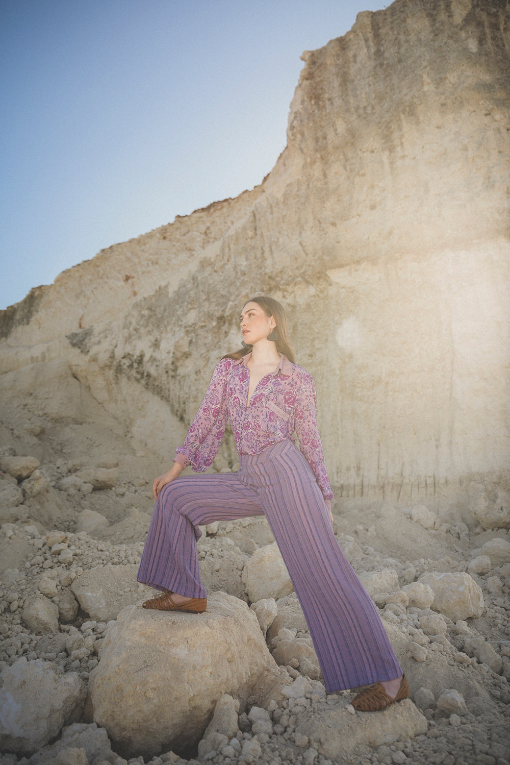 Ayana Pants - Violet - Peony by Tulle and Batiste - Ethical Slow Fashion - Free Shipping - Easy Returns