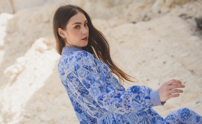 Ayana Maxi Dress - Ibiza Blue - Peony by Tulle and Batiste