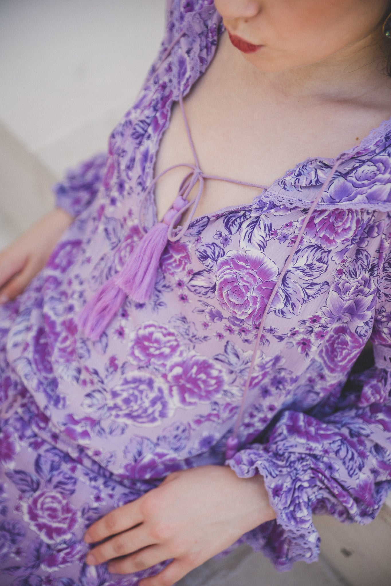 Calla Blouse - Violet - Peony by Tulle and Batiste - Ethical Slow Fashion - Free Shipping - Easy Returns