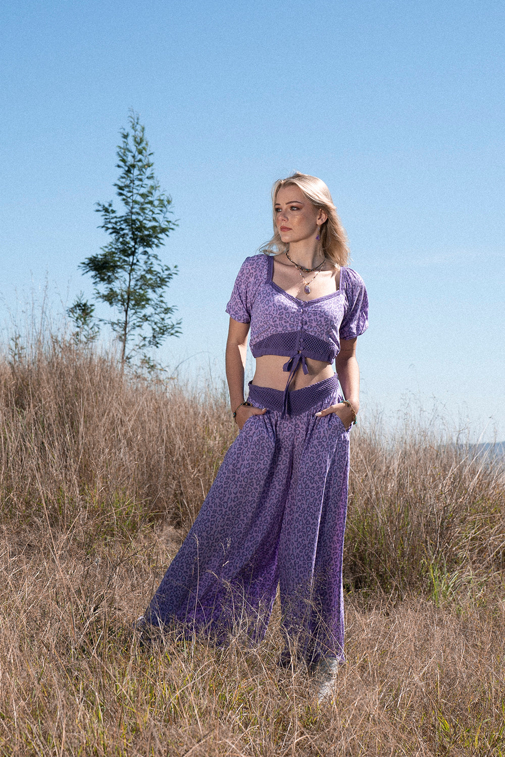 Clover Crop Top - Lilac - Into the Wild by Tulle and Batiste