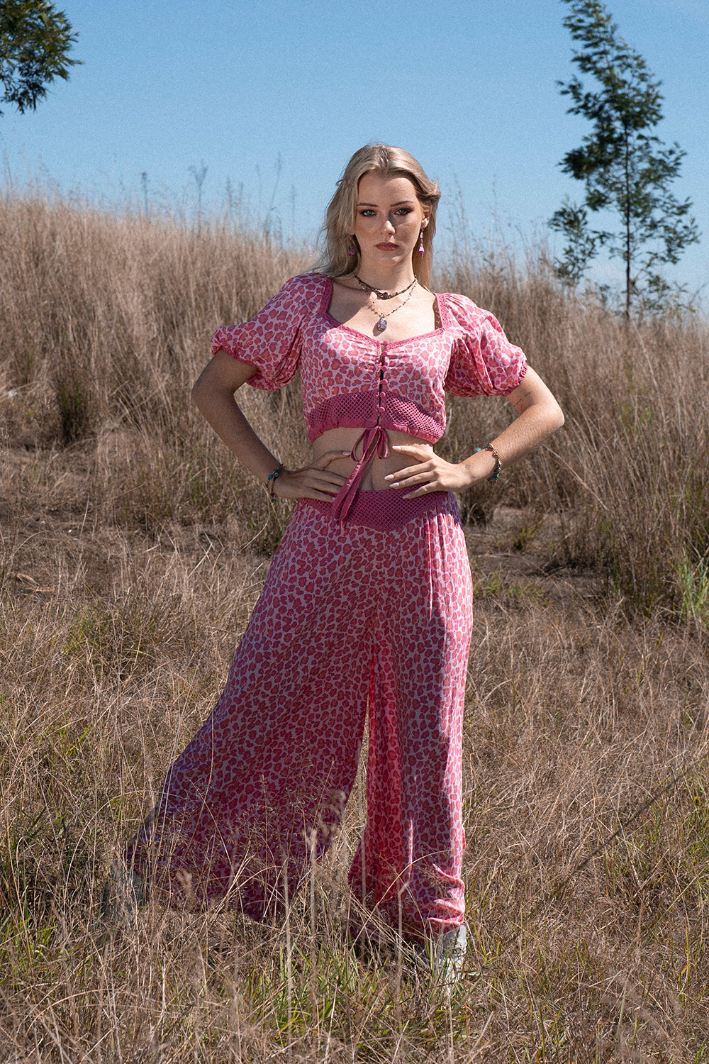 Clover Crop Top - Magenta - Into the Wild by Tulle and Batiste