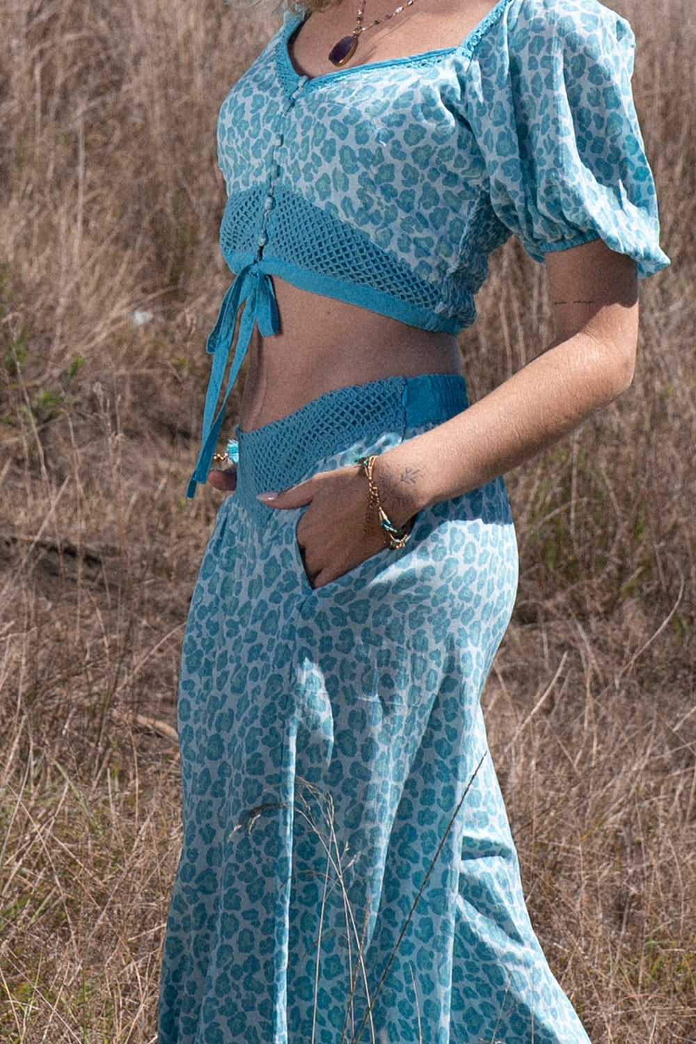 Clover Crop Top - Turquoise - Into the Wild by Tulle and Batiste