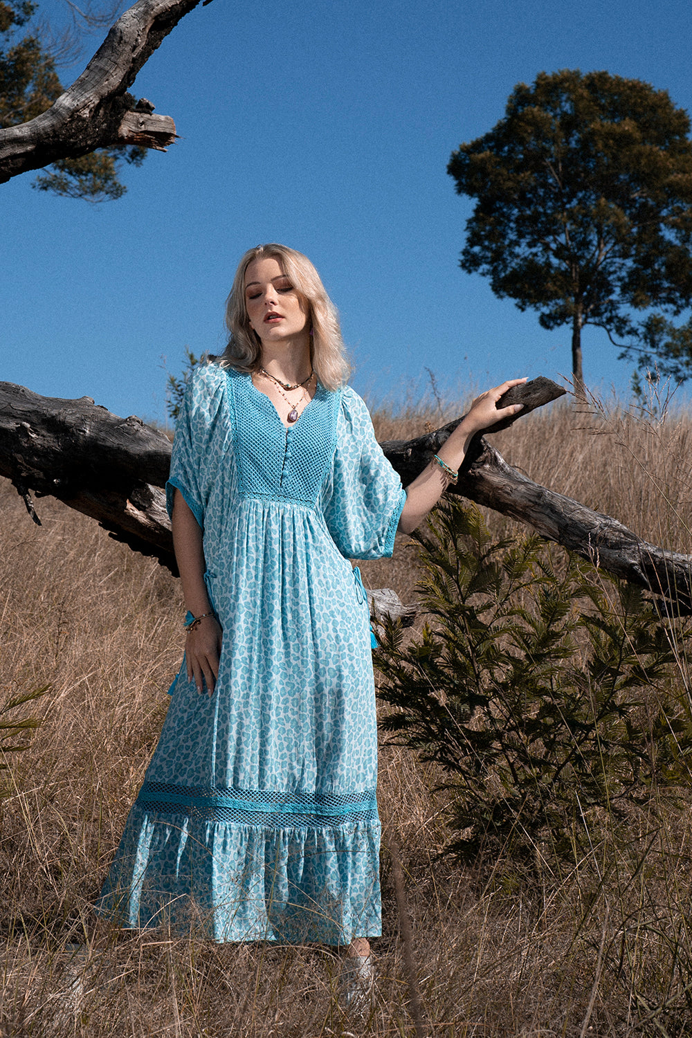 Daisy Boho Dress - Turquoise - Into the Wild by Tulle and Batiste