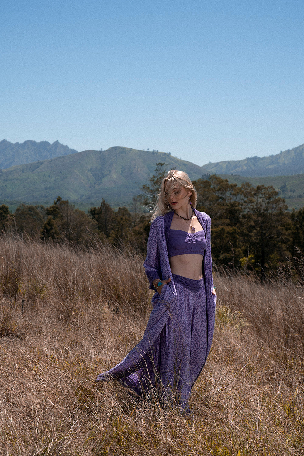 Dandelion Long Kimono - Lilac - Into the Wild by Tulle and Batiste