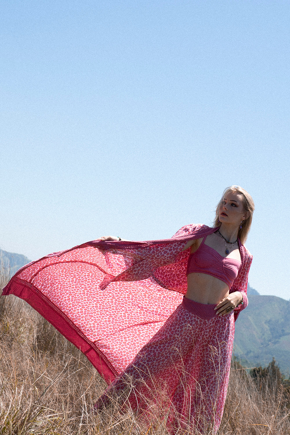 Dandelion Long Kimono - Magenta - Into the Wild by Tulle and Batiste