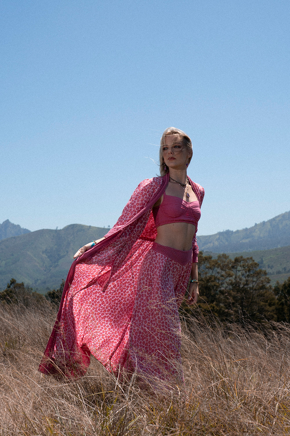 Dandelion Long Kimono - Magenta - Into the Wild by Tulle and Batiste