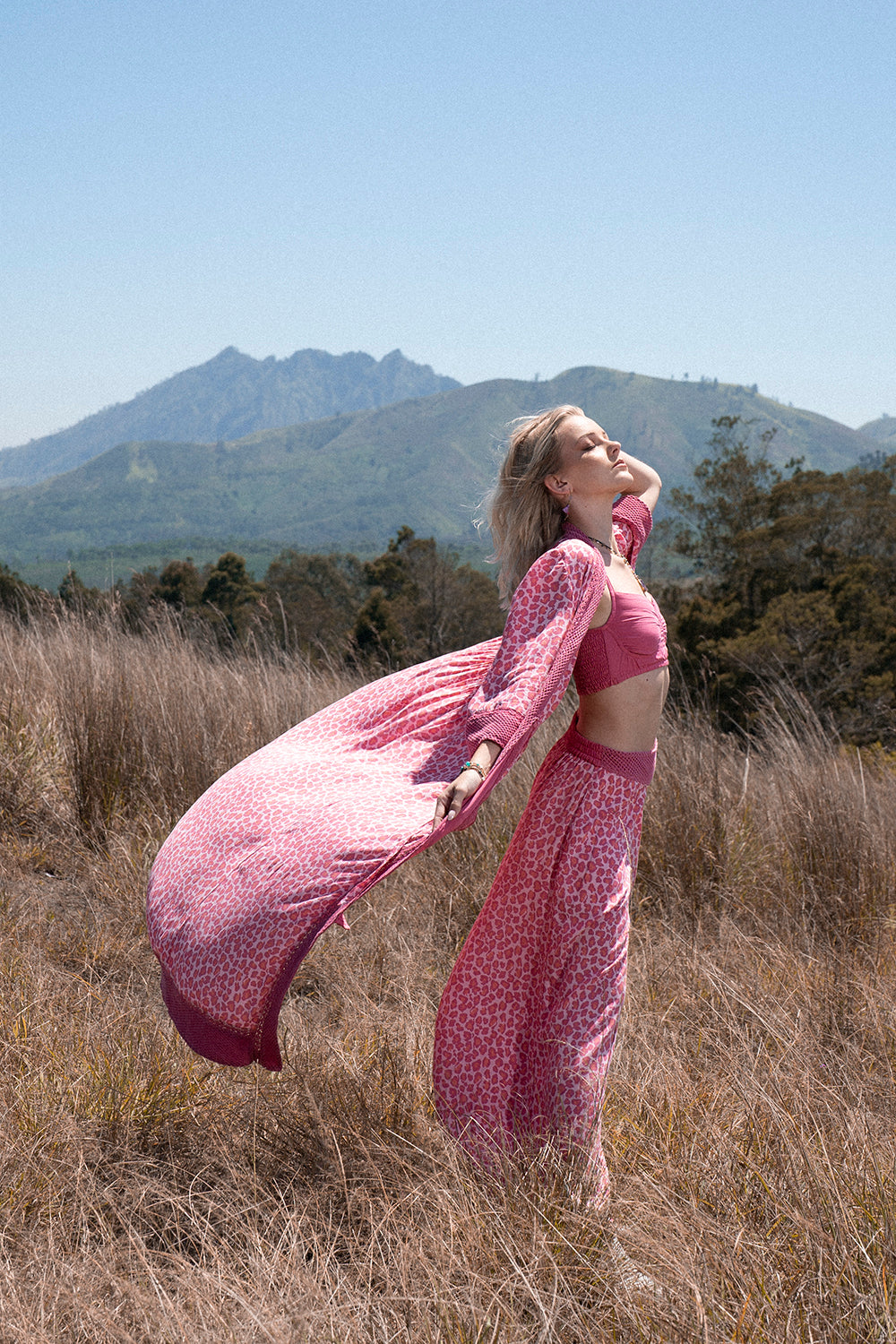 Dandelion Long Kimono - Magenta - Into the Wild by Tulle and Batiste