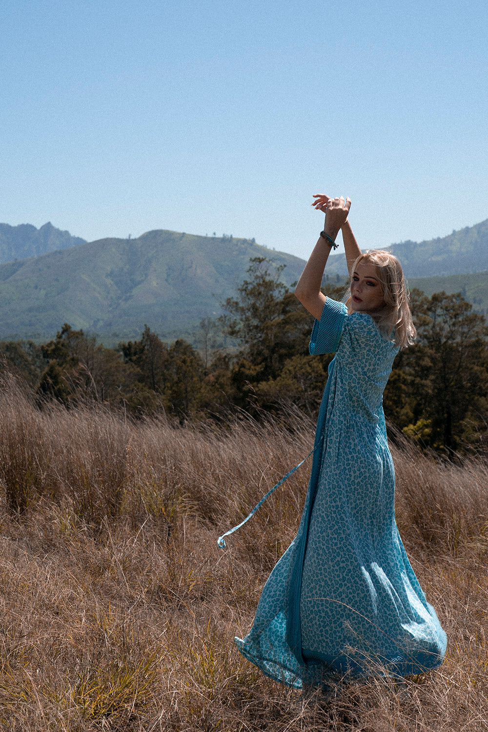 Dandelion Long Kimono - Turquoise - Into the Wild by Tulle and Batiste