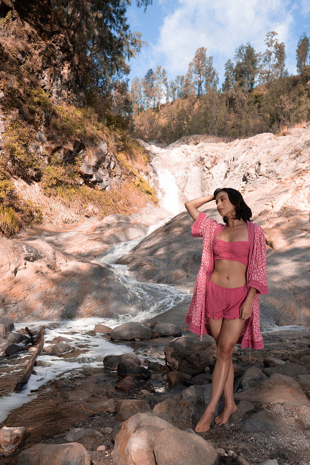 Dandelion Short Kimono - Magenta - Into the Wild by Tulle and Batiste