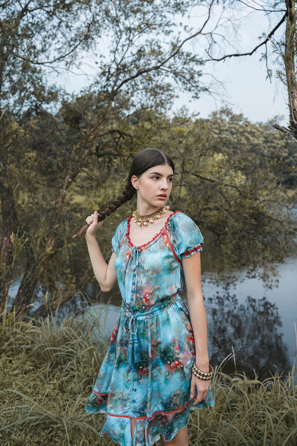 Ellwood Swing Dress - Forest Blue - Peony by Tulle and Batiste - Ethical Slow Fashion - Free Shipping - Easy Returns