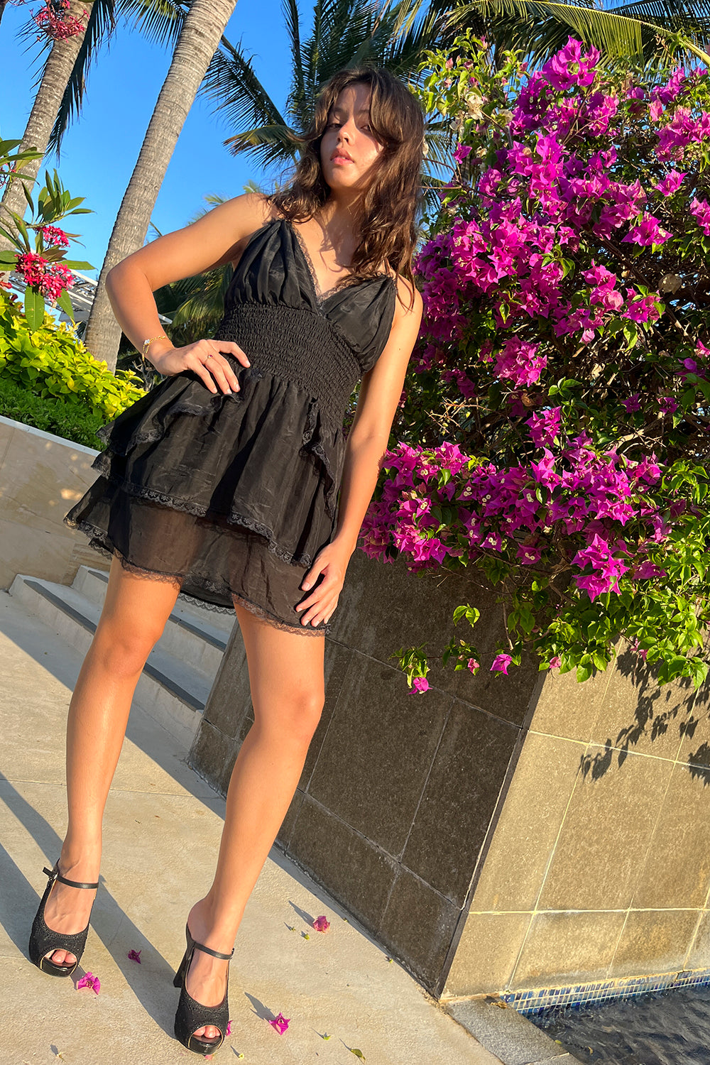 Florence Mini Dress - Nero by Tulle and Batiste