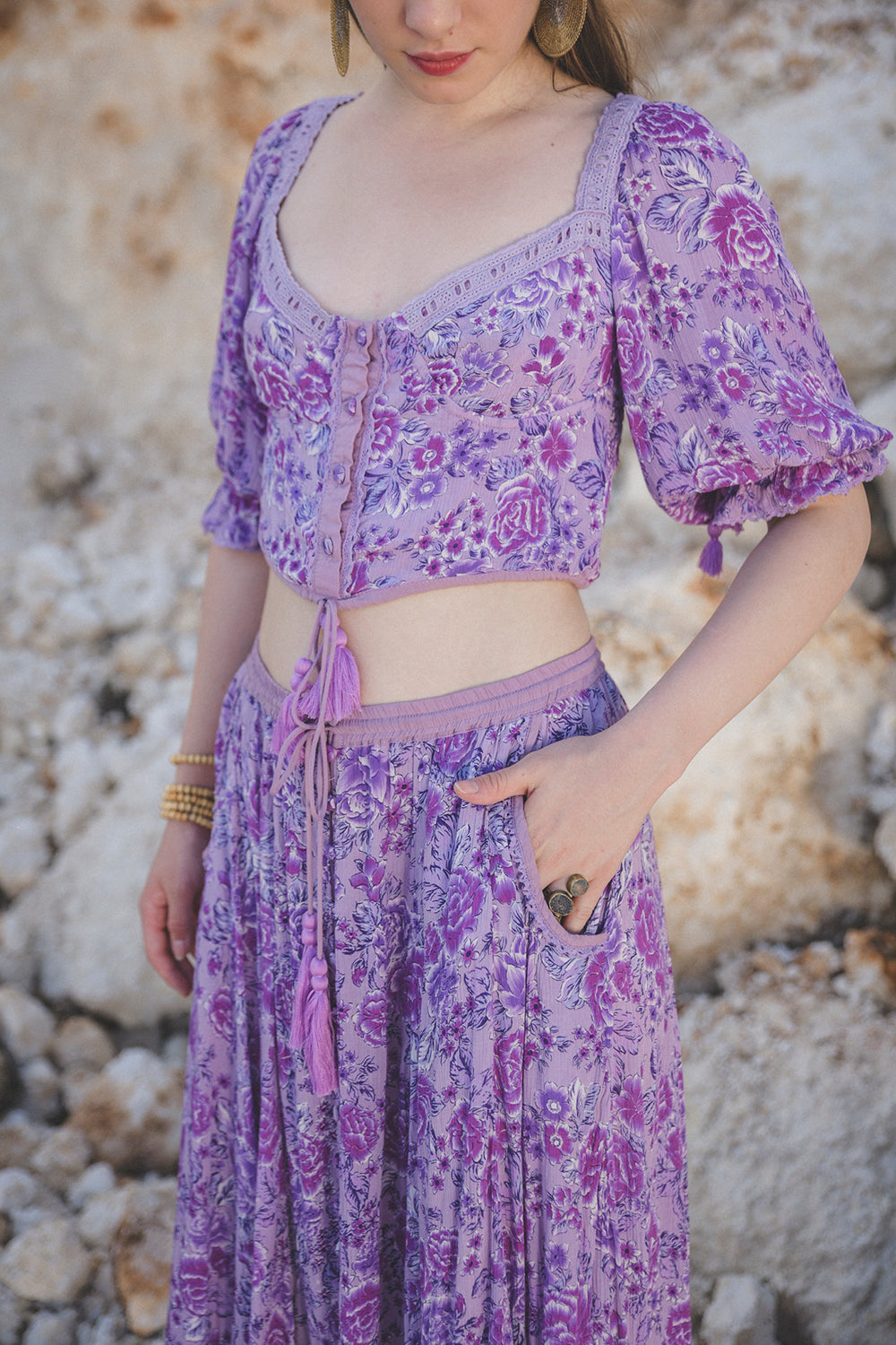 Ghea Maxi Skirt - Violet - Peony by Tulle and Batiste - Ethical Slow Fashion - Free Shipping - Easy Returns