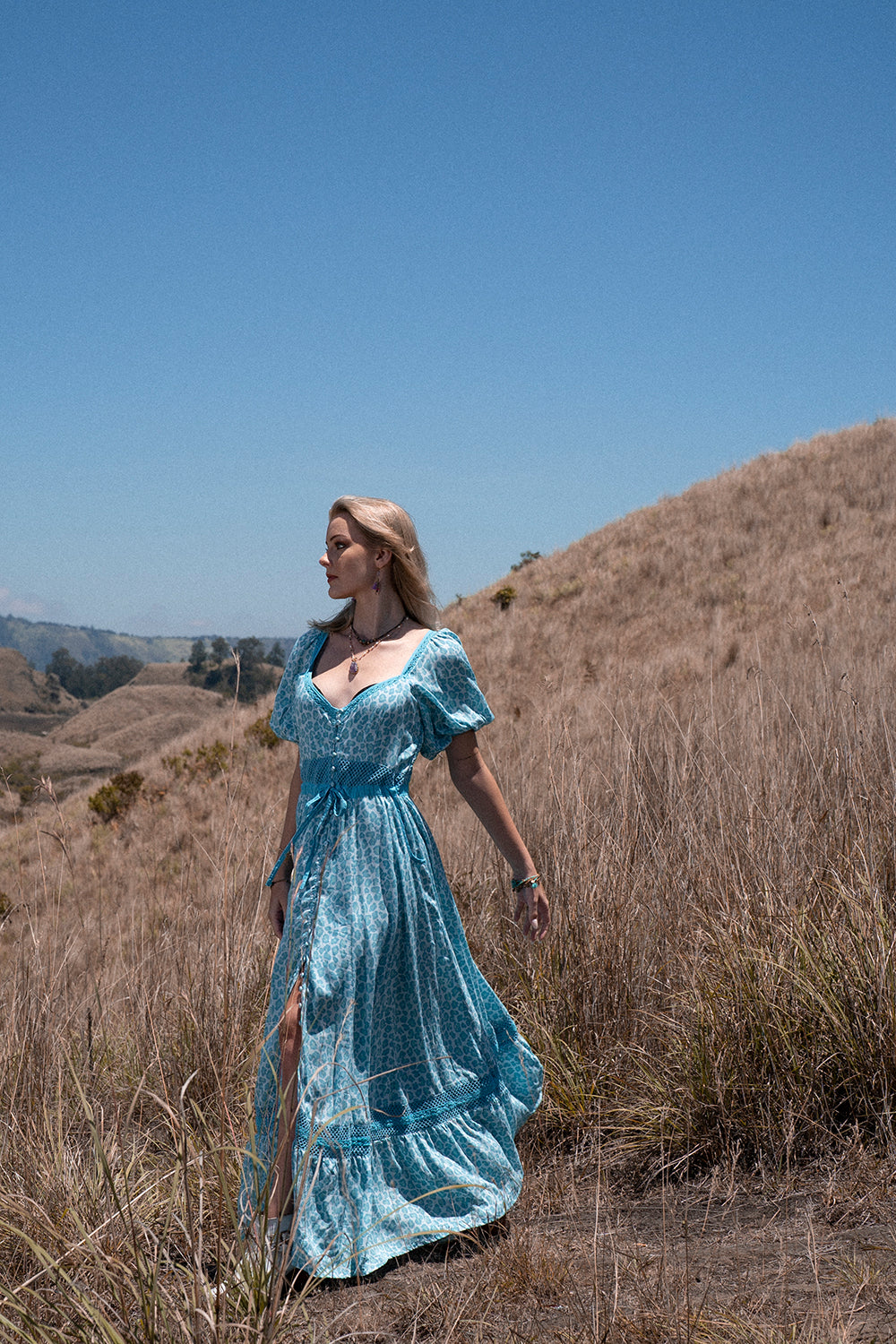 Lavender Maxi Dress - Turquoise - Into the Wild by Tulle and Batiste