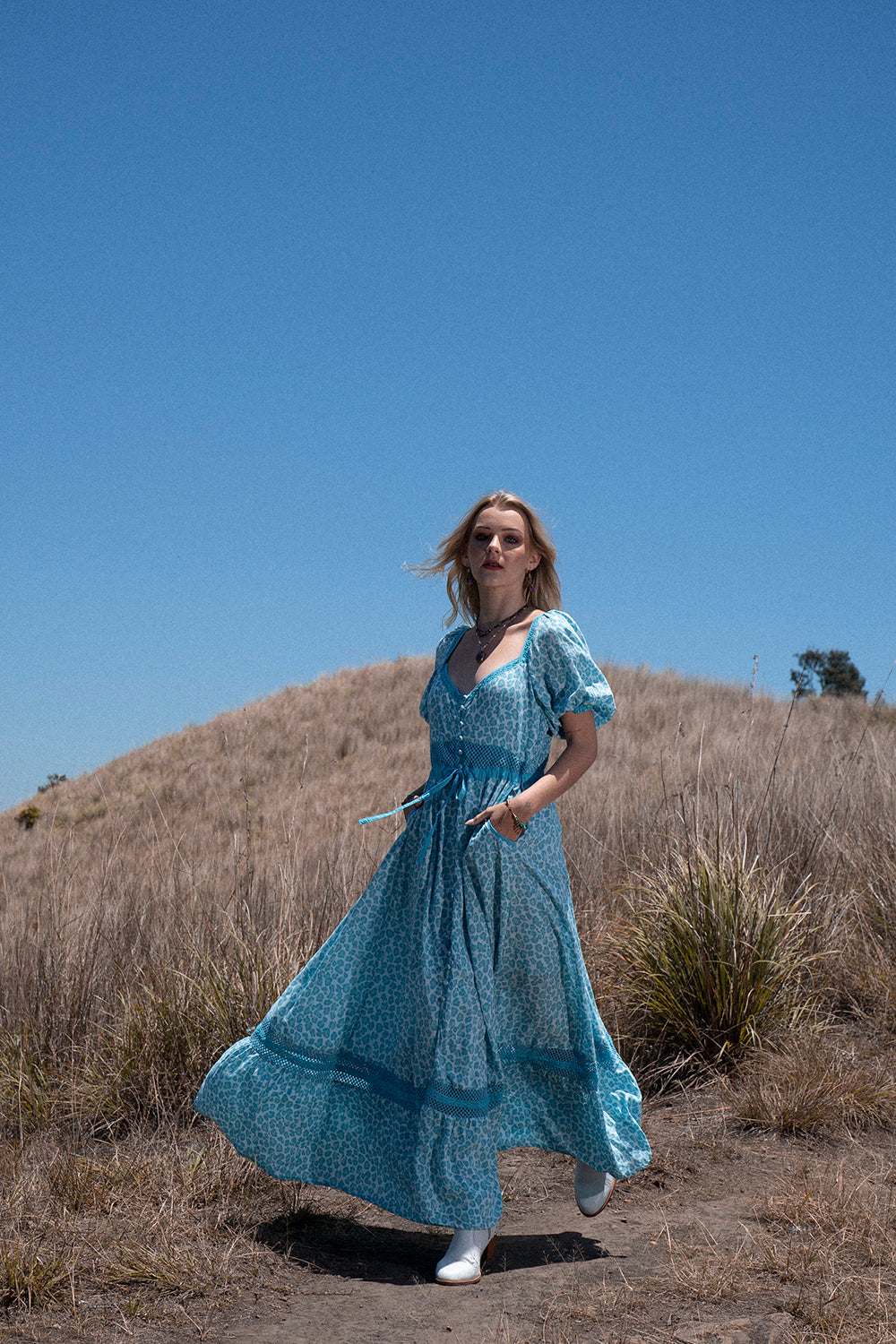 Lavender Maxi Dress - Turquoise - Into the Wild by Tulle and Batiste