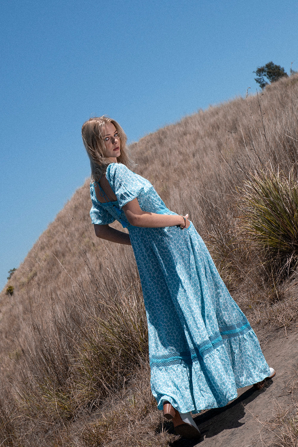 Lavender Maxi Dress - Turquoise - Into the Wild by Tulle and Batiste