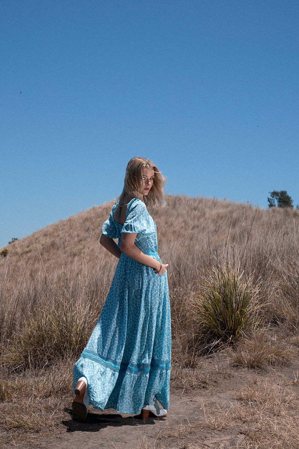 Lavender Maxi Dress - Turquoise - Into the Wild by Tulle and Batiste