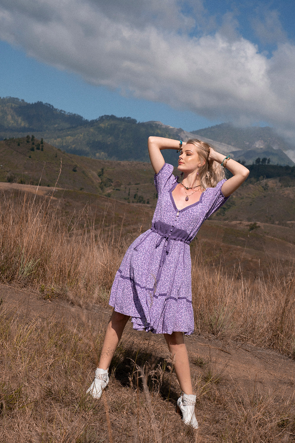 Lavender Mini Dress - Lilac - Into the Wild by Tulle and Batiste