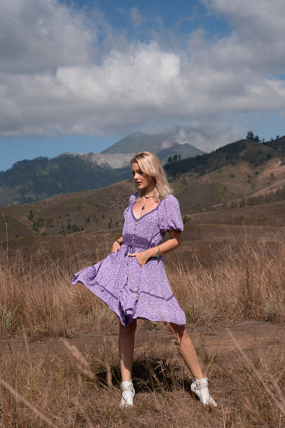 Lavender Mini Dress - Lilac - Into the Wild by Tulle and Batiste