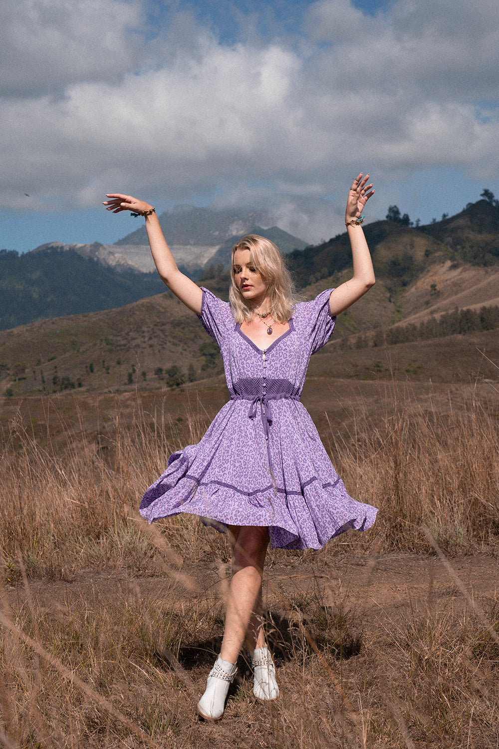 Lavender Mini Dress - Lilac - Into the Wild by Tulle and Batiste