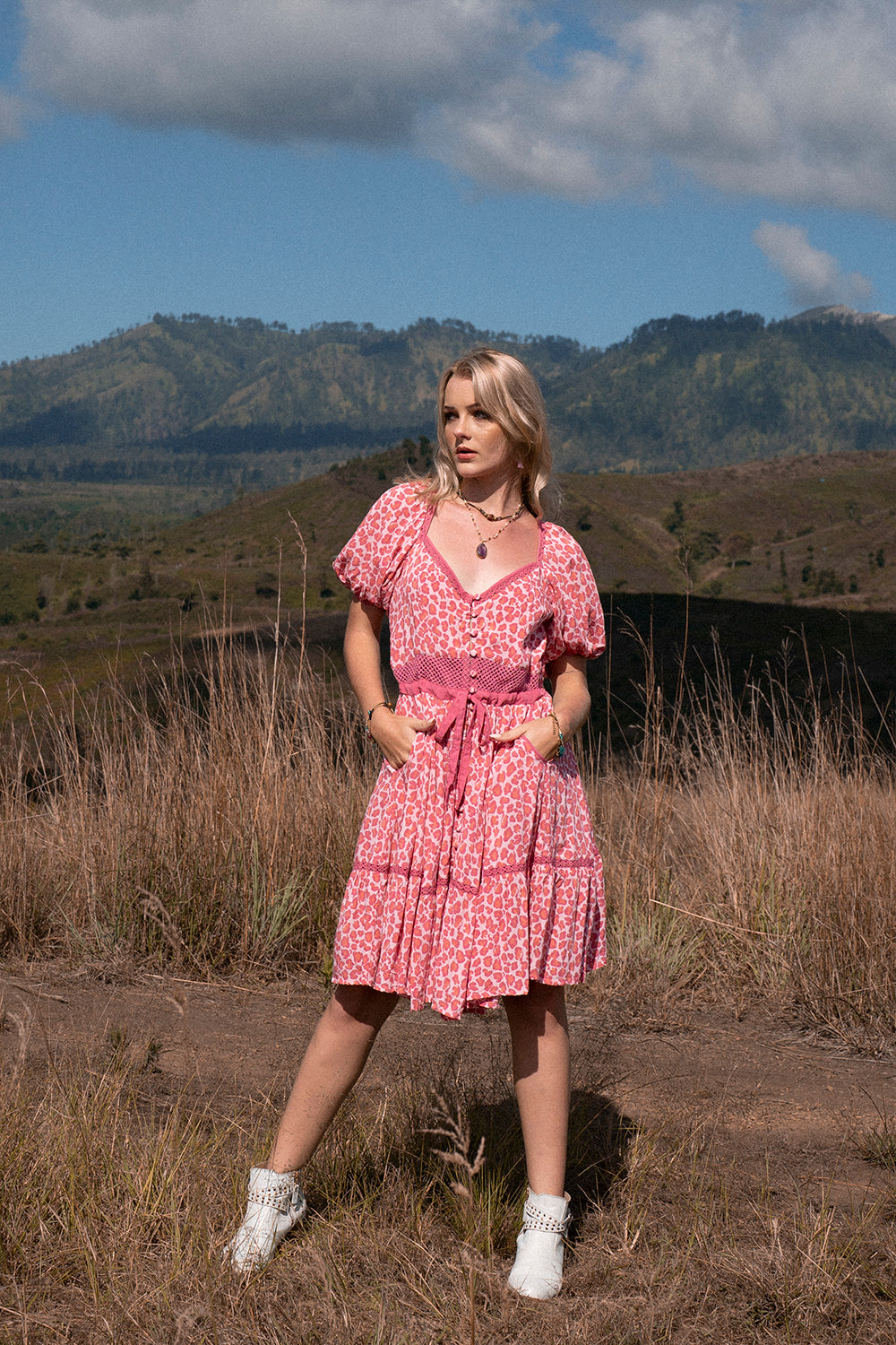 Lavender Mini Dress - Magenta - Into the Wild by Tulle and Batiste