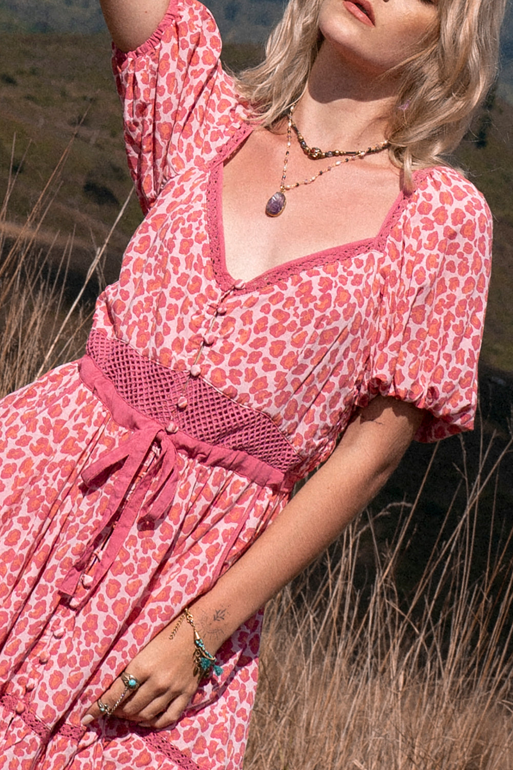 Lavender Mini Dress - Magenta - Into the Wild by Tulle and Batiste